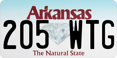 AR license plate 205WTG