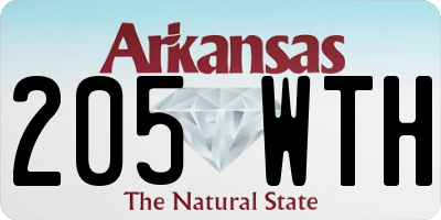 AR license plate 205WTH