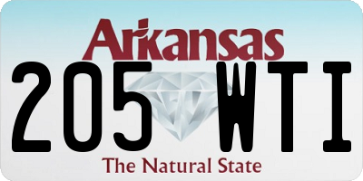 AR license plate 205WTI