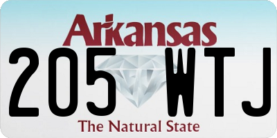 AR license plate 205WTJ