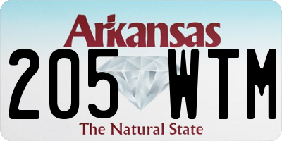 AR license plate 205WTM