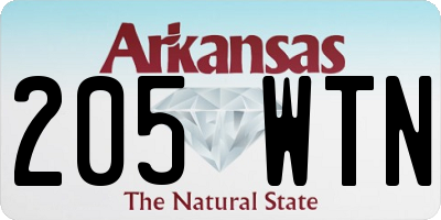 AR license plate 205WTN