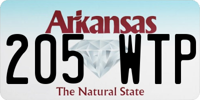 AR license plate 205WTP