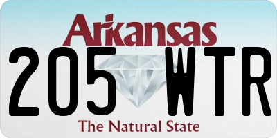 AR license plate 205WTR