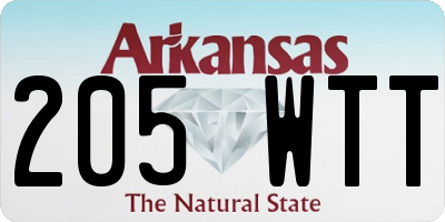 AR license plate 205WTT