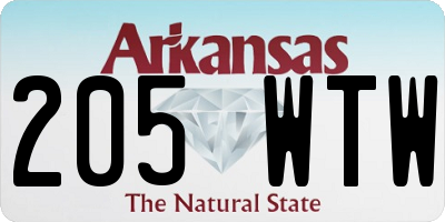 AR license plate 205WTW