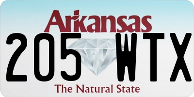 AR license plate 205WTX