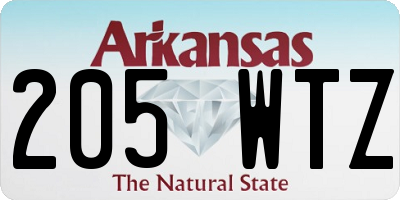 AR license plate 205WTZ
