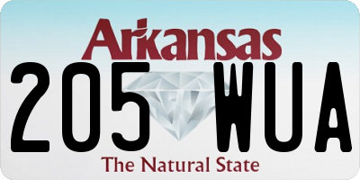 AR license plate 205WUA