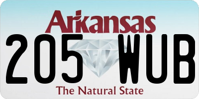 AR license plate 205WUB