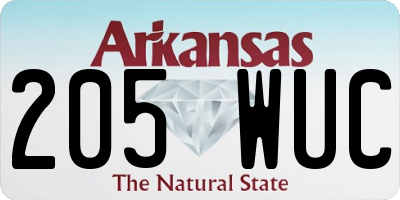 AR license plate 205WUC