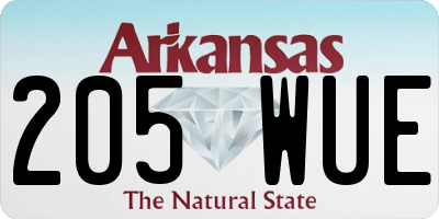 AR license plate 205WUE