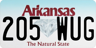 AR license plate 205WUG