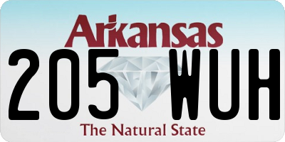 AR license plate 205WUH