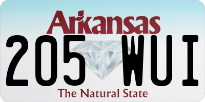 AR license plate 205WUI