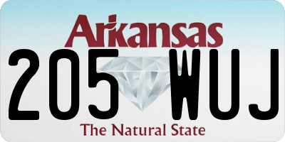 AR license plate 205WUJ