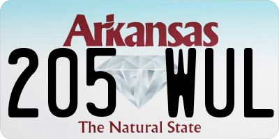 AR license plate 205WUL