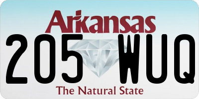 AR license plate 205WUQ