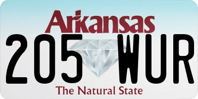 AR license plate 205WUR