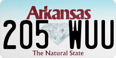 AR license plate 205WUU