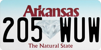 AR license plate 205WUW