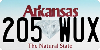 AR license plate 205WUX