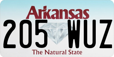 AR license plate 205WUZ