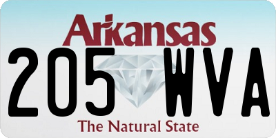 AR license plate 205WVA