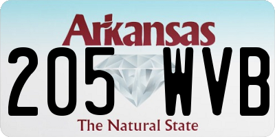 AR license plate 205WVB