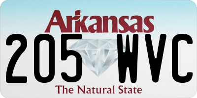 AR license plate 205WVC