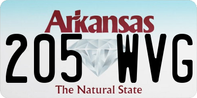 AR license plate 205WVG
