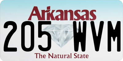 AR license plate 205WVM