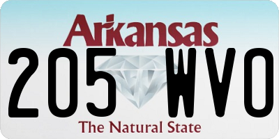 AR license plate 205WVO