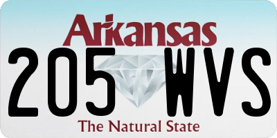 AR license plate 205WVS