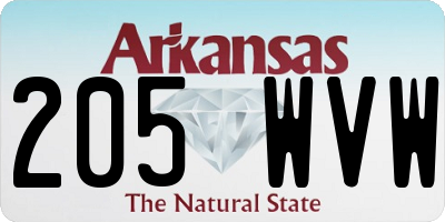 AR license plate 205WVW