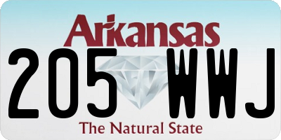 AR license plate 205WWJ