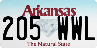 AR license plate 205WWL