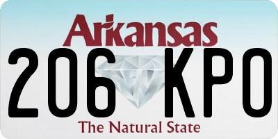 AR license plate 206KPO