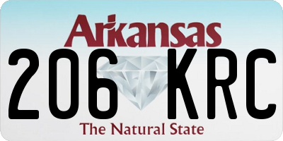 AR license plate 206KRC