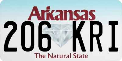 AR license plate 206KRI