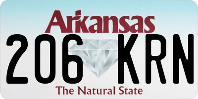AR license plate 206KRN