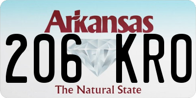 AR license plate 206KRO