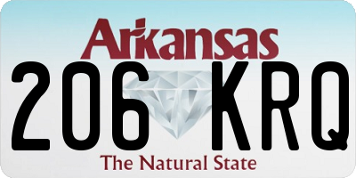 AR license plate 206KRQ