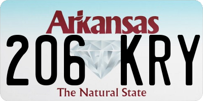 AR license plate 206KRY