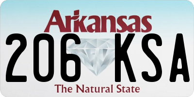 AR license plate 206KSA