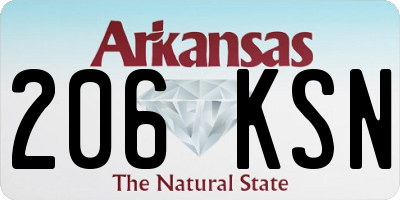AR license plate 206KSN