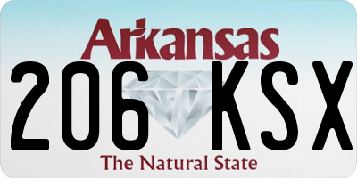 AR license plate 206KSX