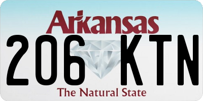 AR license plate 206KTN