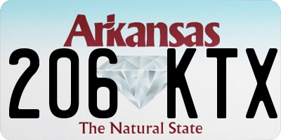 AR license plate 206KTX