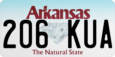 AR license plate 206KUA